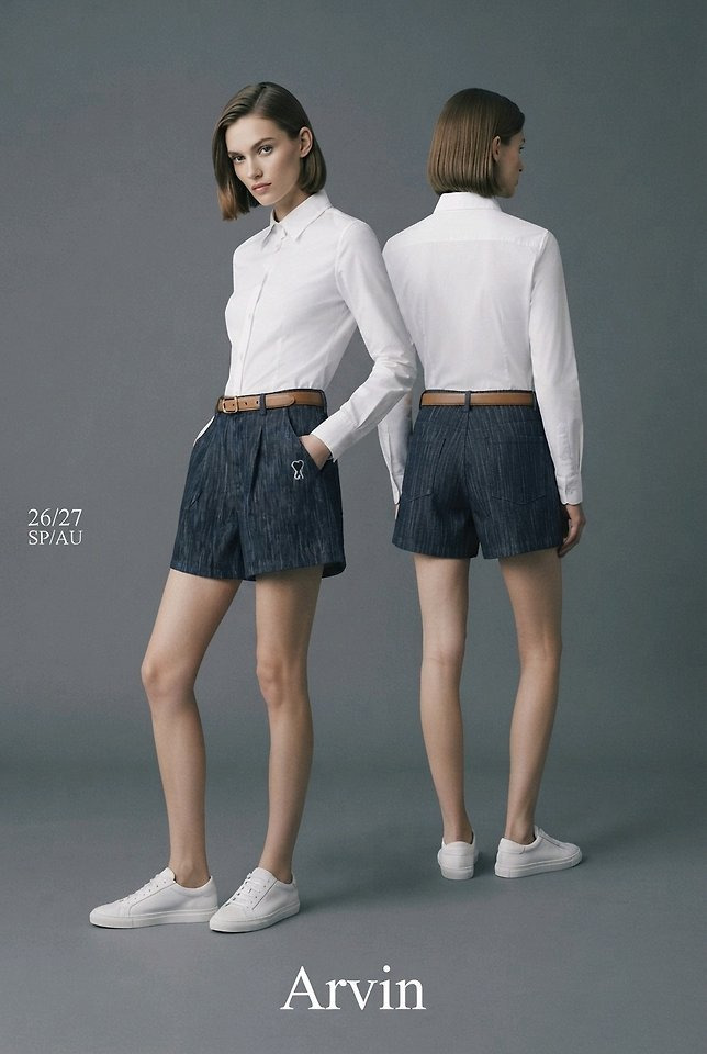 린넨 데님 하프팬츠