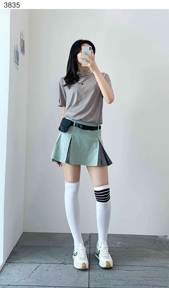 수입고급 여성 AIR CIRCUIT 듀얼 칼라 티셔츠